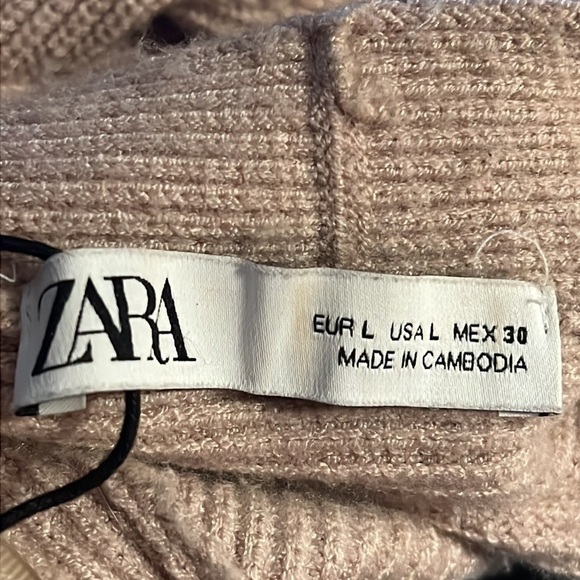 ZARA ribbed knit open sweater oversized cozy cardigan Sz L - Picture 6 of 7